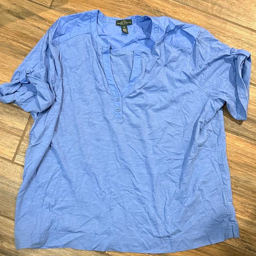 Lauren Ralph Lauren Women's Short Sleeve Tee in Blue